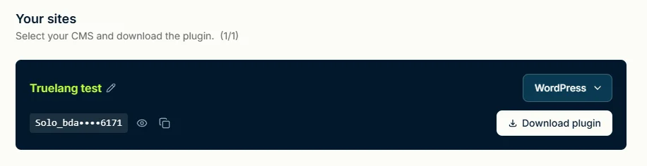 Get your license on truelang.io